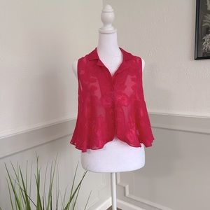 Sheer pink lace tank